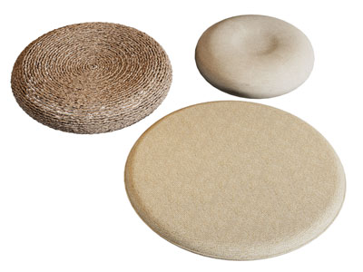 日式圆形坐垫 蒲团3d模型 日式圆形坐垫 蒲团