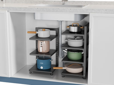 现代锅具置物收纳架