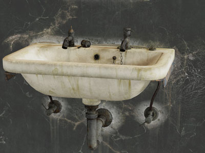 工业风loft破旧洗手盆 水龙头