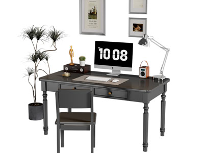 法式书桌椅组合3d模型 法式书桌椅组合