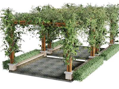 现代花架 廊架 亭子