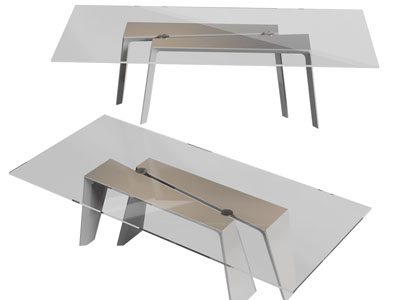 现代长方形玻璃餐桌椅组合3d模型 现代长方形玻璃餐桌椅组合