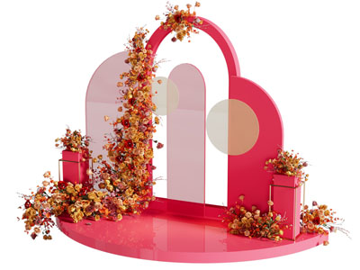 现代花束节日美陈 摆件组合 户外装置3d模型 现代花束节日美陈 摆件组合 户外装置