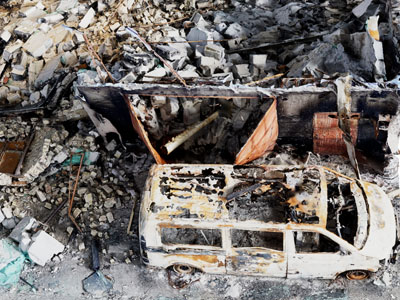 现代废墟 地震坍塌现场 破败工地 建筑残渣