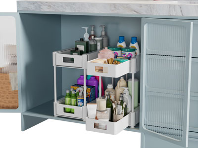现代化妆品 洗护用品收纳置物架3d模型 现代化妆品 洗护用品收纳置物架