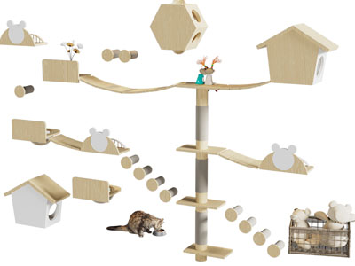 现代宠物玩具 猫爬架 生活用品3d模型 现代宠物玩具 猫爬架 生活用品