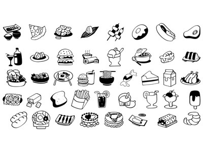 现代卡通食物图标 墙贴 墙饰  剪影3d模型 现代卡通食物图标 墙贴 墙饰  剪影