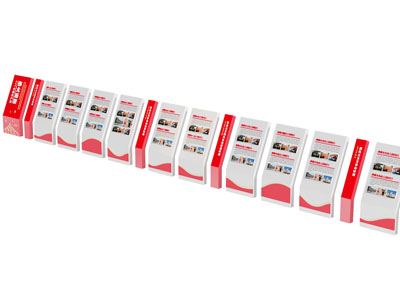 现代党建宣传栏 美陈 摆件组合3d模型 现代党建宣传栏 美陈 摆件组合