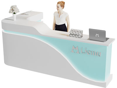 现代转角前台接待台3d模型 现代转角前台接待台