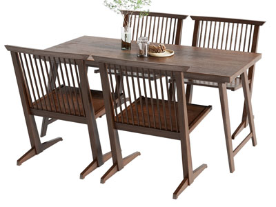 新中式中古风餐桌椅组合3d模型 新中式中古风餐桌椅组合