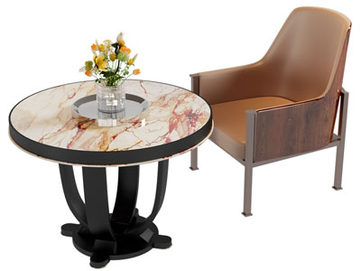 现代休闲椅子 边几