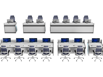 现代办公桌椅组合3d模型 现代办公桌椅组合