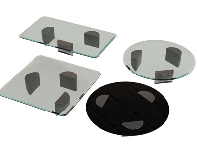 现代圆形 方形玻璃茶几3d模型 现代圆形 方形玻璃茶几