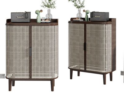 侘寂风玄关柜 边柜3d模型 侘寂风玄关柜 边柜