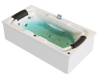 现代装满水的浴盆浴缸