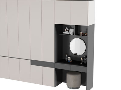 现代组合梳妆台的衣柜3d模型 现代组合梳妆台的衣柜