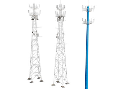 现代信号塔 联通基站信号发射塔3d模型 现代信号塔 联通基站信号发射塔