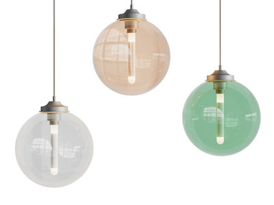 现代彩色玻璃风罩吊灯3d模型 现代彩色玻璃风罩吊灯