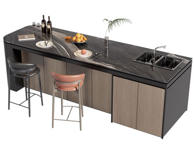 现代吧台吧椅3d模型 现代吧台吧椅