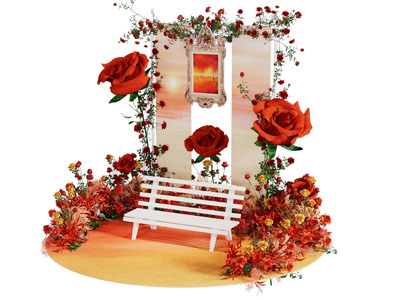 现代花束美陈 网红打卡拍照点 户外装置3d模型 现代花束美陈 网红打卡拍照点 户外装置