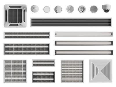现代空调出风口 格栅灯3d模型 现代空调出风口 格栅灯