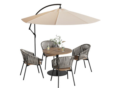 现代户外遮阳伞 休闲餐桌椅组合3d模型 现代户外遮阳伞 休闲餐桌椅组合