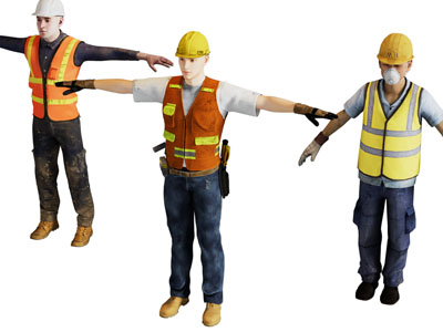 现代建筑工人 男人 人物 多人