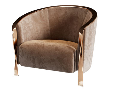 现代轻奢单人沙发