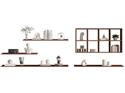 现代墙面置物收纳架 墙饰3d模型 现代墙面置物收纳架 墙饰