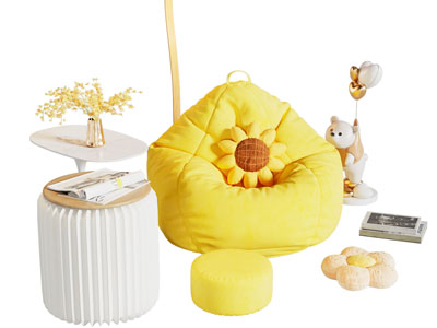 现代轻奢懒人沙发 边几