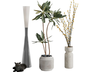 现代陶艺花盆盆栽 花瓶花卉3d模型 现代陶艺花盆盆栽 花瓶花卉