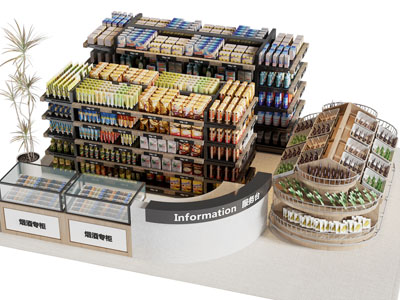 现代超市零食货架 展台 摆台 展柜