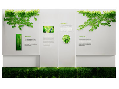 现代企业文化墙 展览展示植物墙3d模型 现代企业文化墙 展览展示植物墙