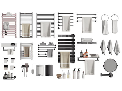 现代毛巾架 卫浴镜 厕纸 卫浴柜架