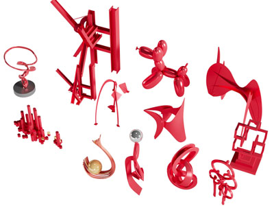 现代雕塑雕刻 摆件组合3d模型 现代雕塑雕刻 摆件组合