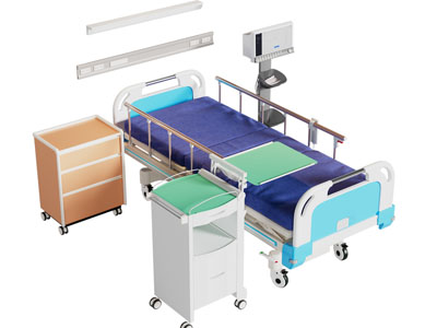 现代病床 床头柜 医疗器械3d模型 现代病床 床头柜 医疗器械