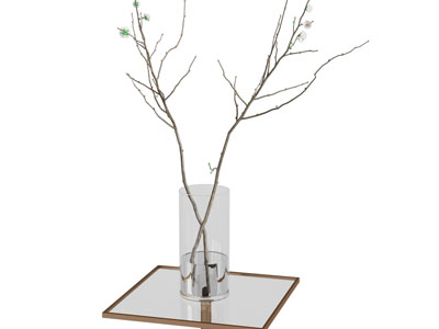现代玻璃花瓶花卉3d模型 现代玻璃花瓶花卉