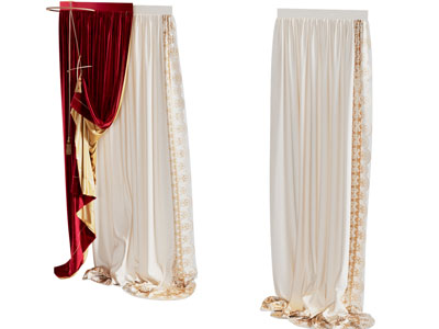 欧式窗帘窗纱3d模型 欧式窗帘窗纱