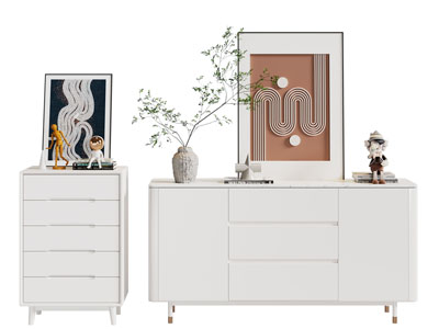 现代奶油风玄关柜 边柜 斗柜3d模型 现代奶油风玄关柜 边柜 斗柜