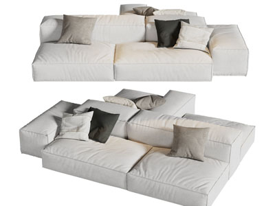 现代布艺多人沙发3d模型 现代布艺多人沙发