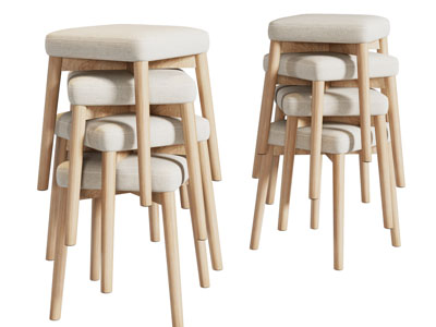 现代摞在一起的圆凳子