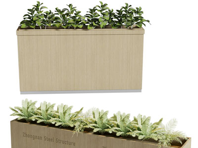 现代花箱花草盆景盆栽植物3d模型 现代花箱花草盆景盆栽植物