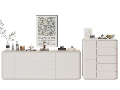 现代奶油风玄关柜 边柜 斗柜3d模型 现代奶油风玄关柜 边柜 斗柜