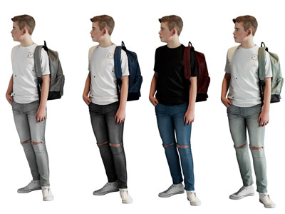 现代背包的男人 人物