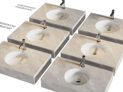 现代大理石洗手盆 水龙头