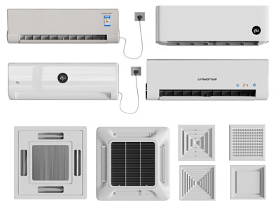 现代壁挂式空调 中央空调3d模型 现代壁挂式空调 中央空调