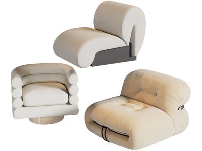 现代奶油风单人沙发 懒人沙发