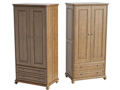 北欧中古风实木衣柜3d模型 北欧中古风实木衣柜