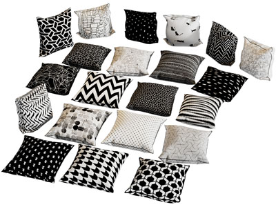 现代方形靠垫抱枕3d模型 现代方形靠垫抱枕