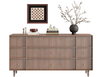 现代中古风玄关柜 边柜3d模型 现代中古风玄关柜 边柜